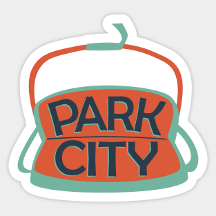 Park City Chairlift Orange Turquoise Sticker